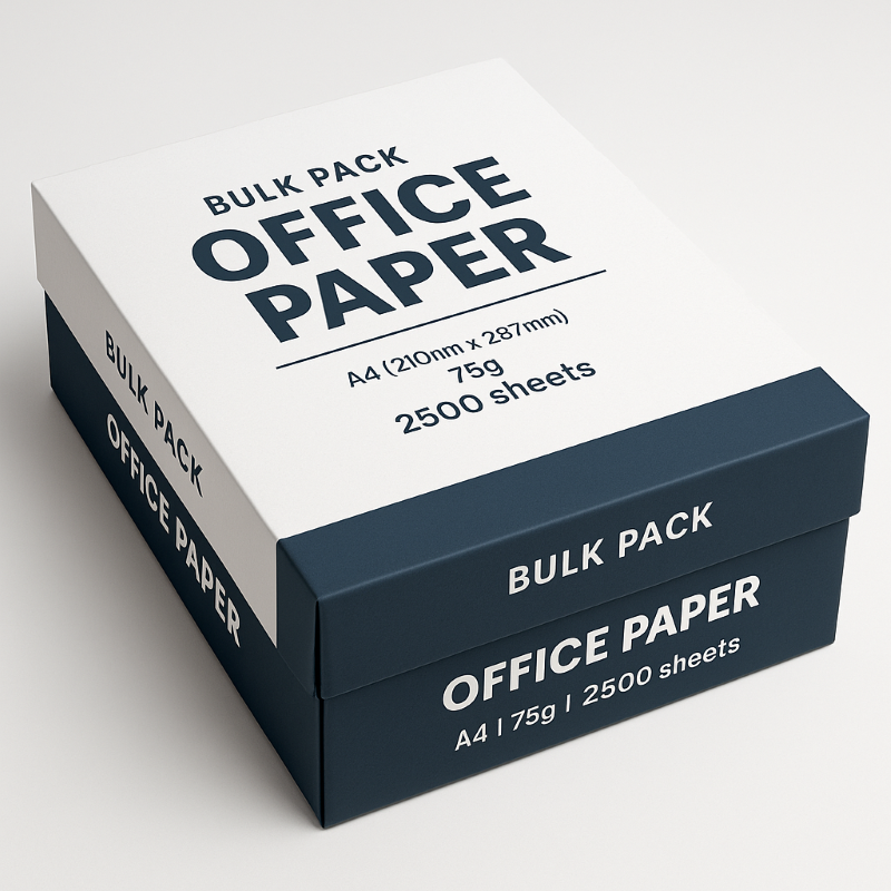 A large ream of 2500 sheets of 75g office paper, perfect for busy workplaces.