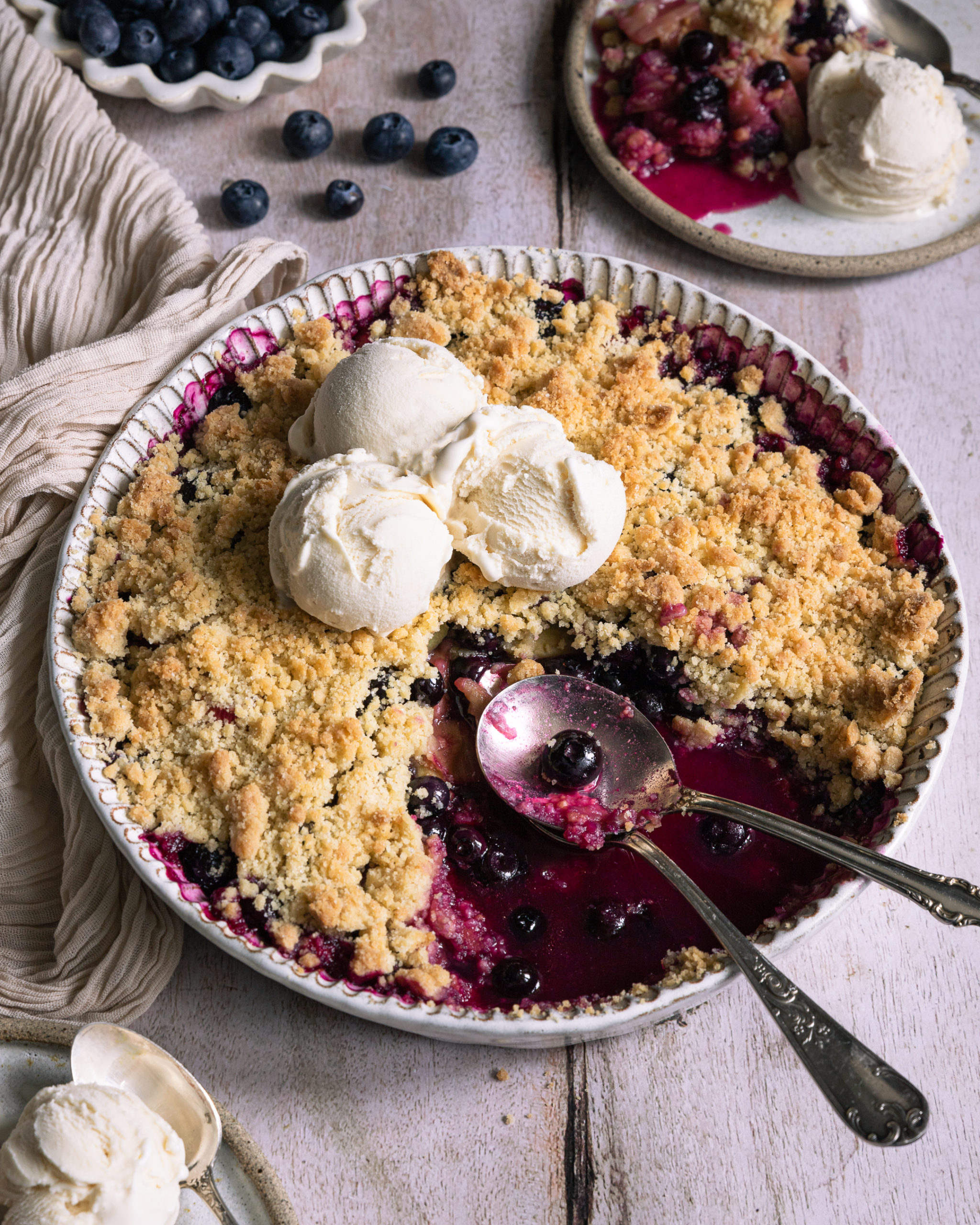 Crumble d'hiver poire, myrtille et cannelle